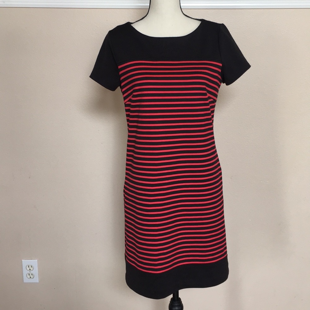 Laundry by Shelli Segal Striped Zipper Dress 8